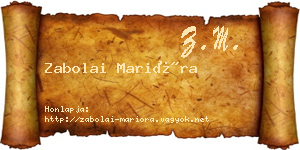 Zabolai Marióra névjegykártya